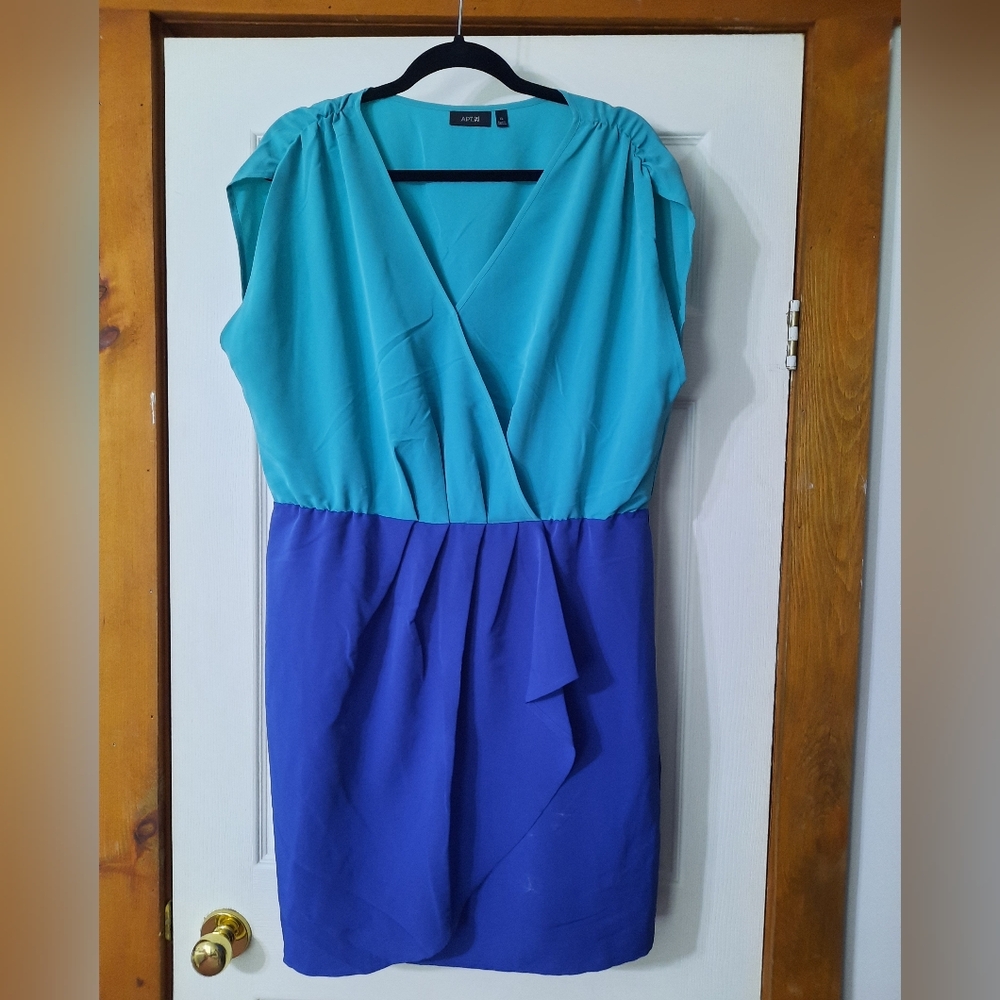 Apt 9 Two Tone Faux Wrap Dress